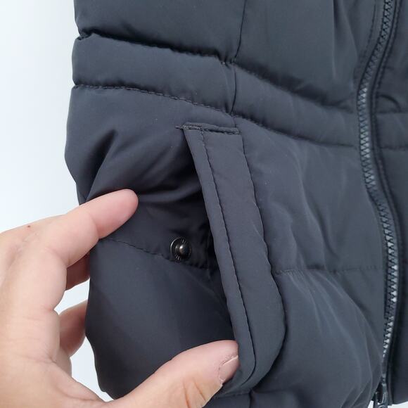 Abercrombie Kid Boy Y2K Gorpcore Goose Down Puffer Mock Vest Navy A&F Patch M - Picture 8 of 9